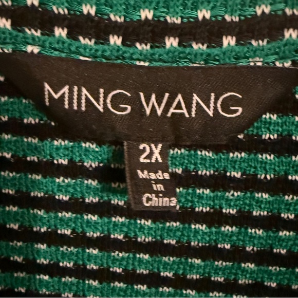 Ming Wang 2X Green Textured Knit Jacket|Double Breasted | Travel Career| - Picture 7 of 8